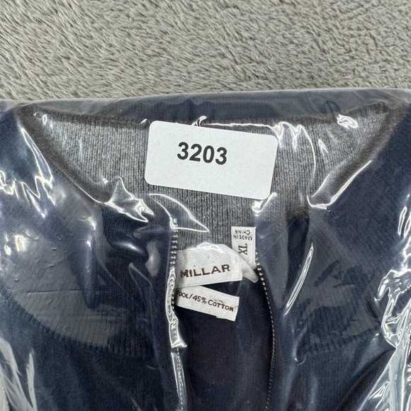 Peter Millar Mens Navy‎ Quarter Zip Pullover Sweater XL Merino Wool Cotton Blend - Picture 8 of 8